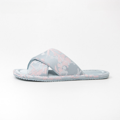 Cloud Vine Jacquard Satin Women Indoor Slipper