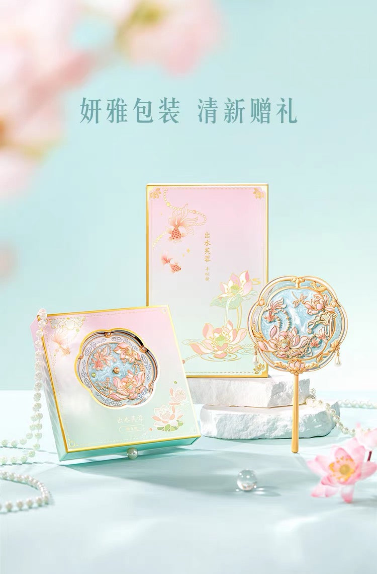 Lotus Emerging from Clear Water Mirror