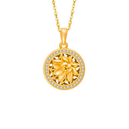 Twelve Flower Goddesses Spinning Medallion Necklace