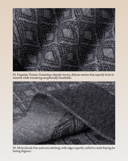 Diamond Shadow Men's Jacquard Knit Wool Scarf