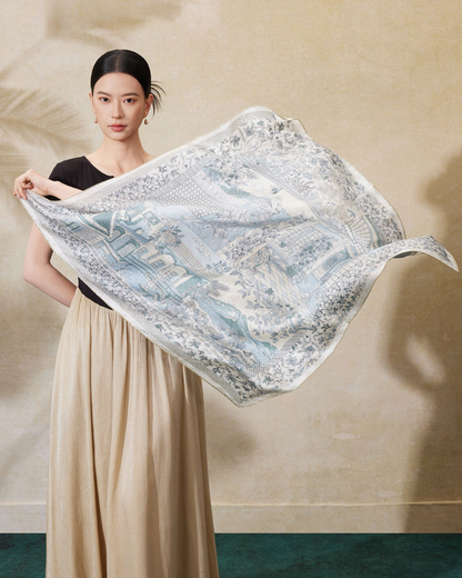 Dream Voyage Reversible Mulberry Silk Jacquard Scarf