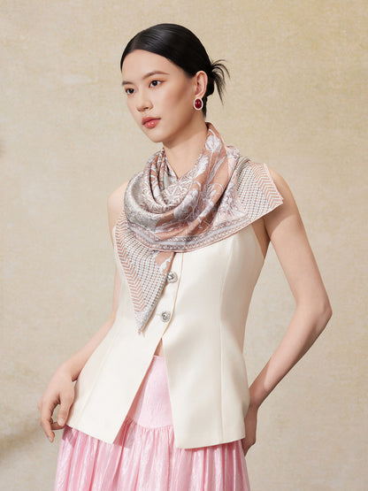 Dream Voyage Reversible Mulberry Silk Jacquard Scarf