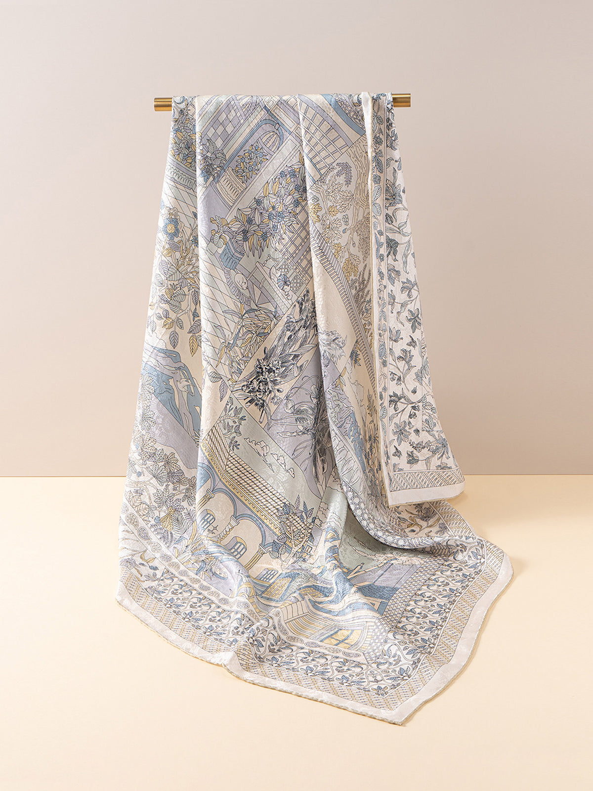 Dream Voyage Reversible Mulberry Silk Jacquard Scarf