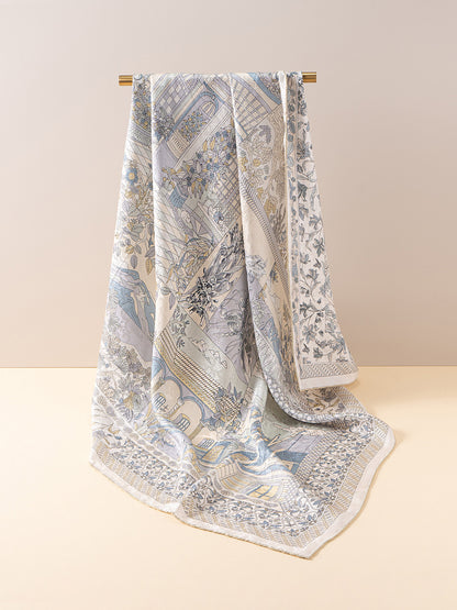 Dream Voyage Reversible Mulberry Silk Jacquard Scarf