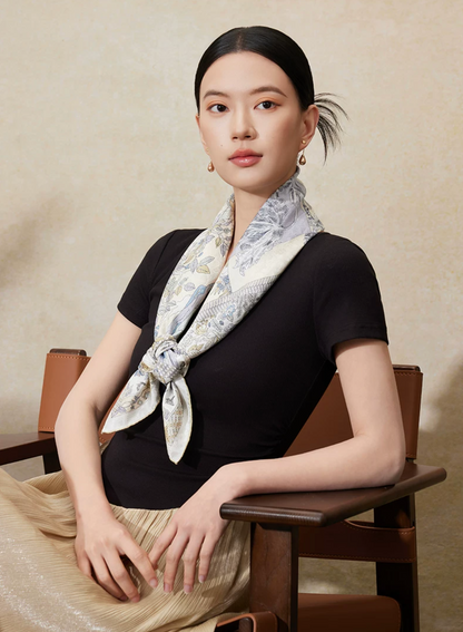 Dream Voyage Reversible Mulberry Silk Jacquard Scarf