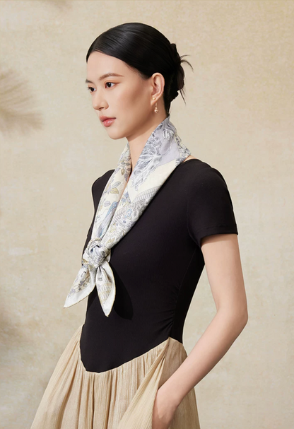 Dream Voyage Reversible Mulberry Silk Jacquard Scarf