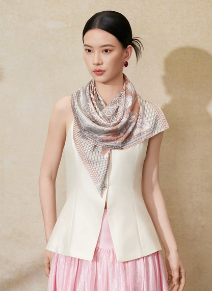 Dream Voyage Reversible Mulberry Silk Jacquard Scarf