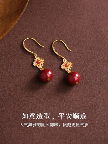 Rosalind Cinnabar Clover Drop Earrings