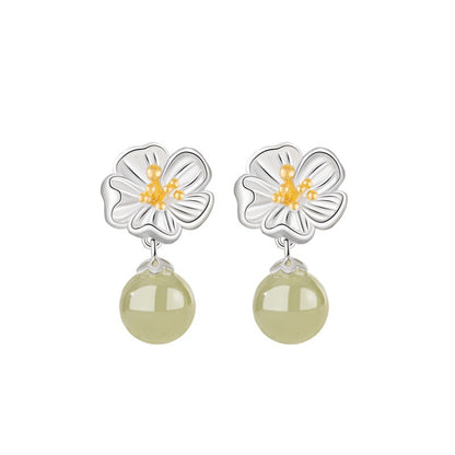 Twelve Flower Goddesses Hetian Jade Drop Earrings