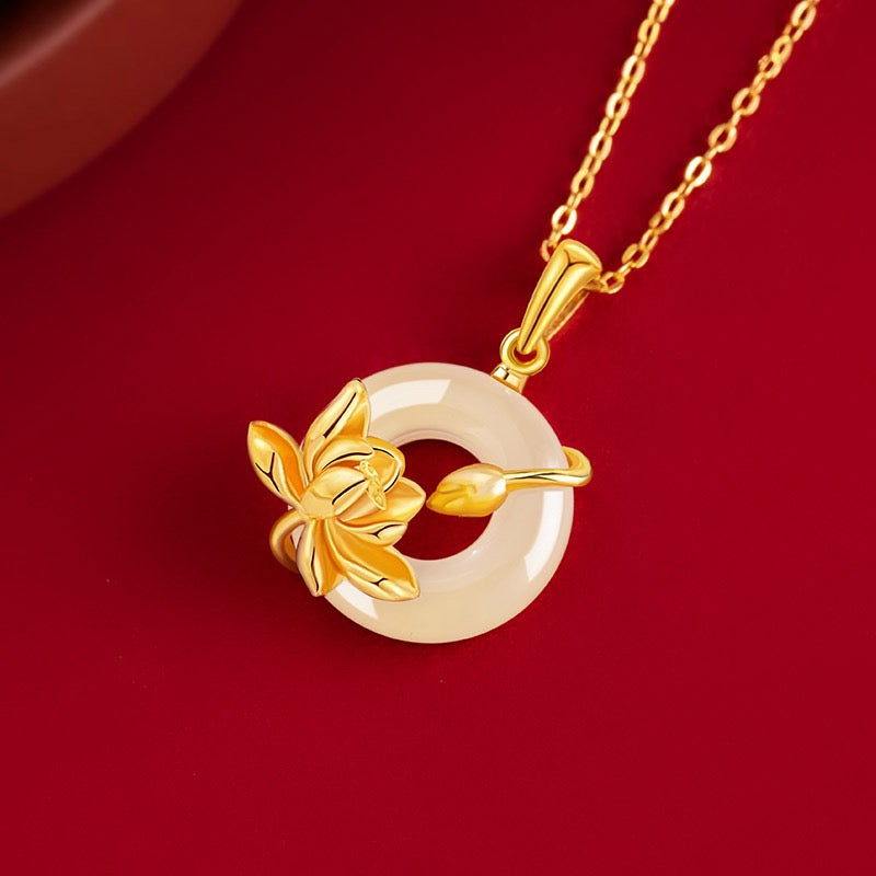 Flora Lotus Jade Necklace