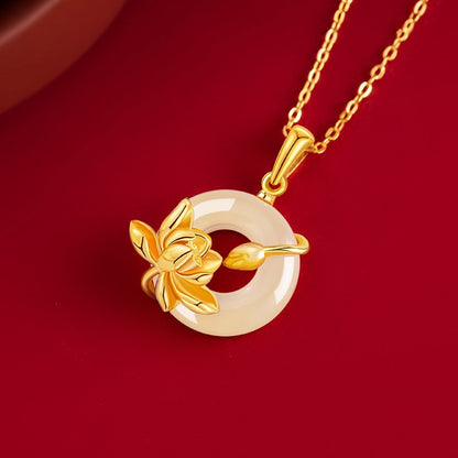 Flora Lotus Jade Necklace