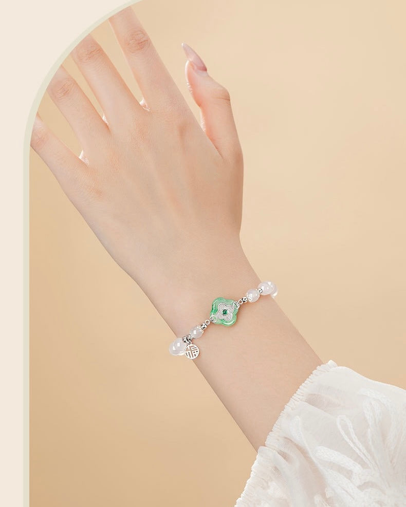 Mountain Mist African Jade Lucky Clover Jewellery Set