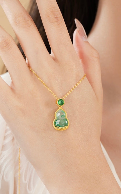 Mountain Mist African Jade Lucky Gourd Earrings