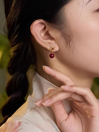Rosalind Cinnabar Clover Stud Earrings