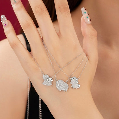 Fire Goat 2027 Zodiac Pavé Zirconia Necklace