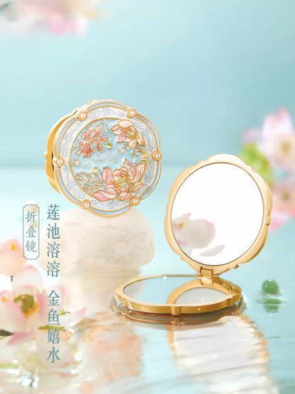 Lotus Emerging from Clear Water Mirror