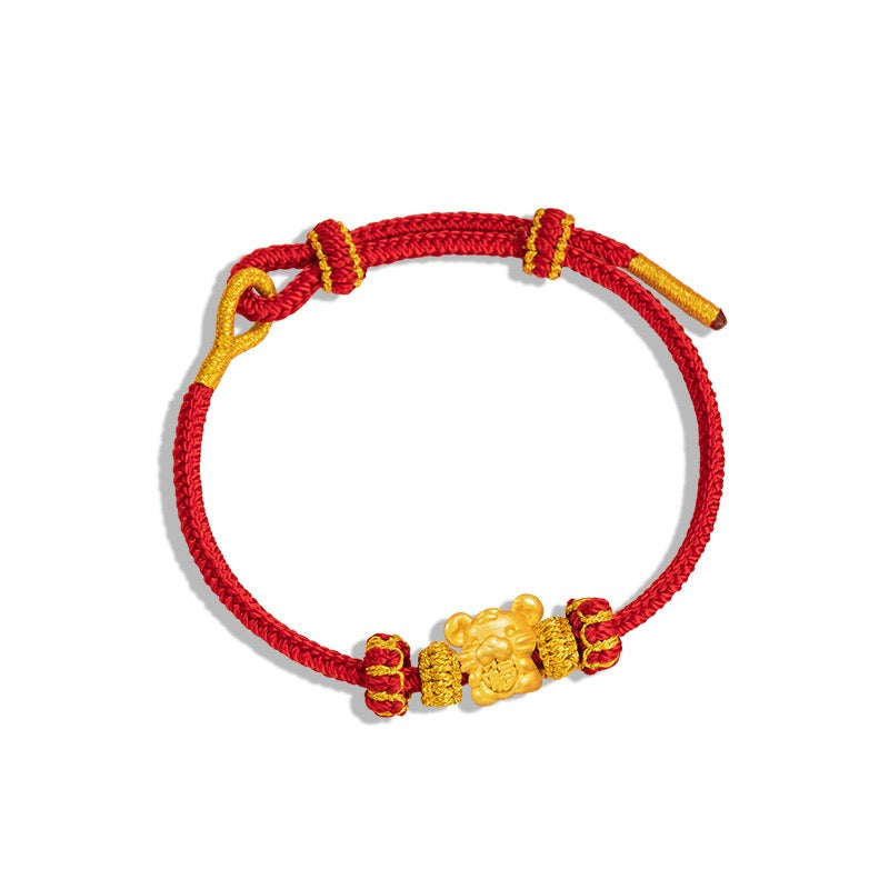 Fire Goat 2027 Zodiac Fortune Bead Red Cord Bracelet