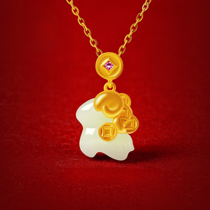 Fire Goat 2027 Jade Goat Gathering Fortune Necklace