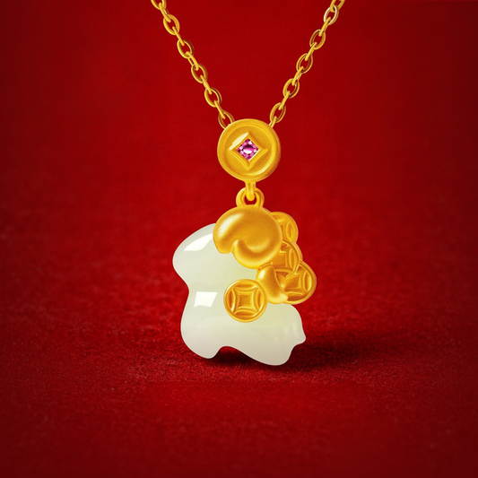 Fire Goat 2027 Jade Goat Gathering Fortune Necklace