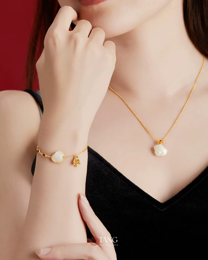 Fire Goat 2027 Auspicious Jade Goat Ruyi Jewellery Set