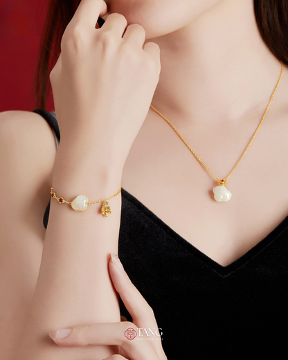 Fire Goat 2027 Auspicious Jade Goat Ruyi Jewellery Set
