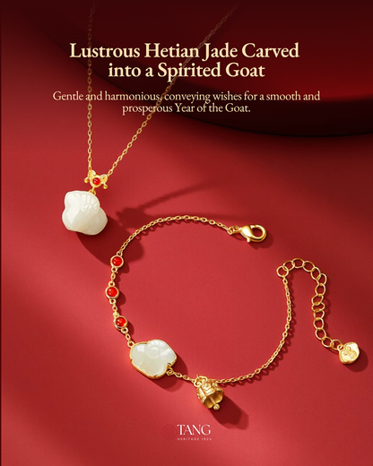 Fire Goat 2027 Auspicious Jade Goat Ruyi Jewellery Set