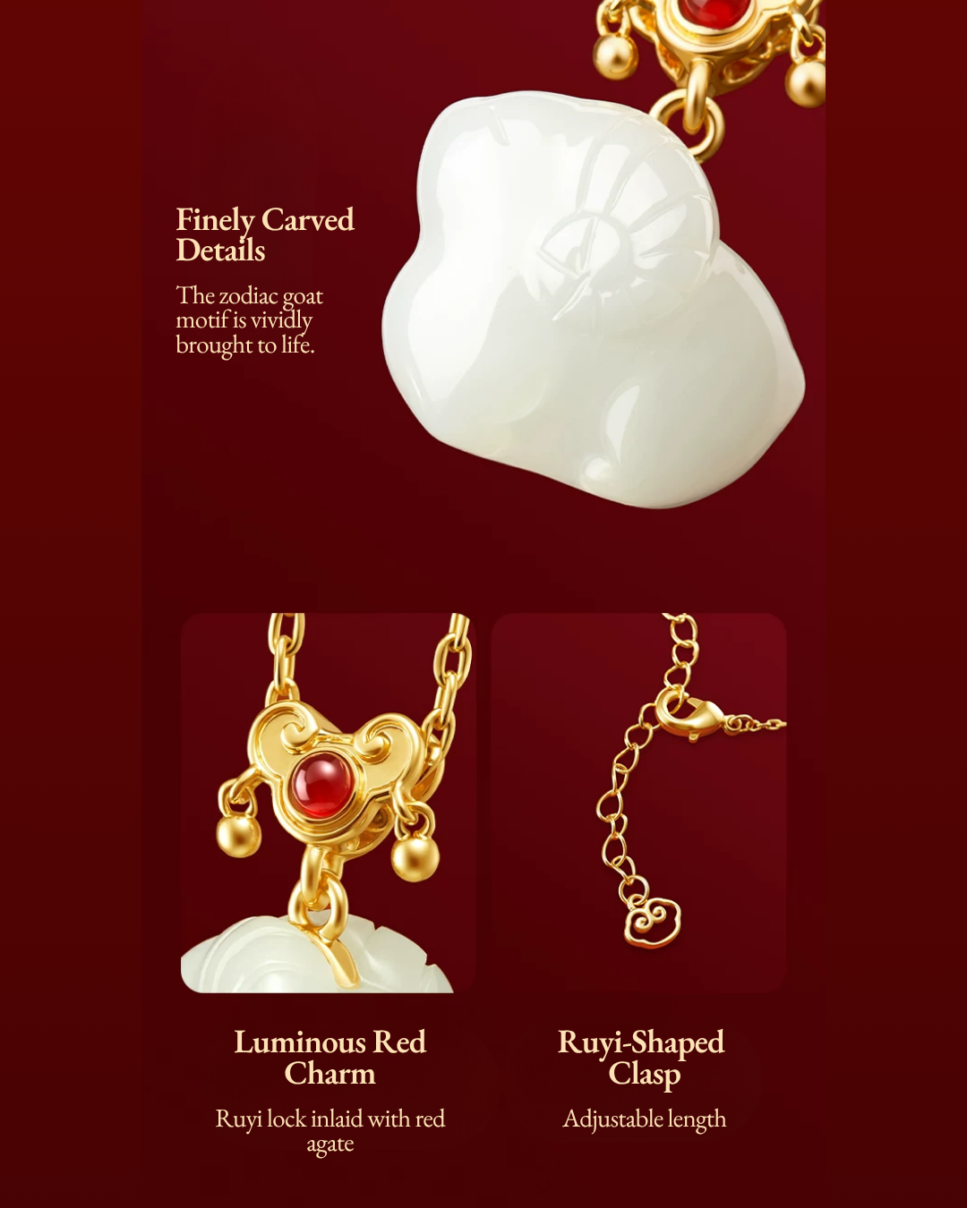 Fire Goat 2027 Auspicious Jade Goat Ruyi Jewellery Set