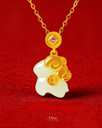 Fire Goat 2027 Jade Goat Gathering Fortune Necklace