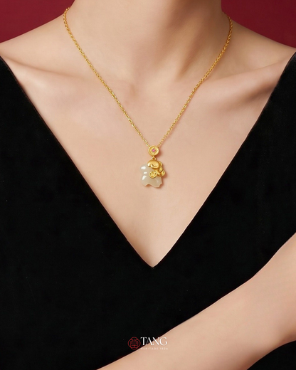 Fire Goat 2027 Jade Goat Gathering Fortune Necklace