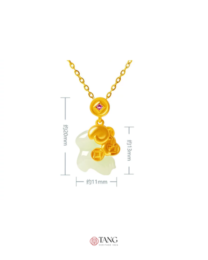 Fire Goat 2027 Jade Goat Gathering Fortune Necklace