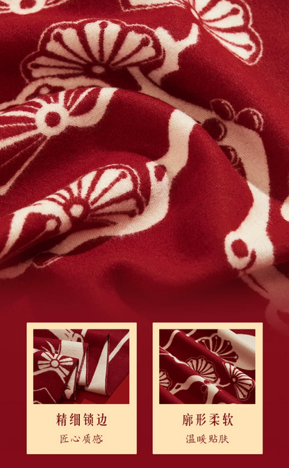 Fire Goat 2027 Three Goats Fortune Mulberry Silk Scarf