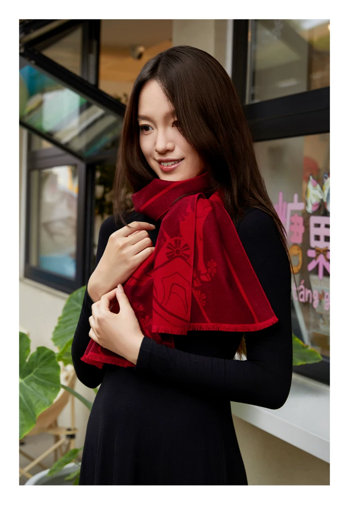 Fire Goat 2027 Three Goats Fortune Mulberry Silk Scarf