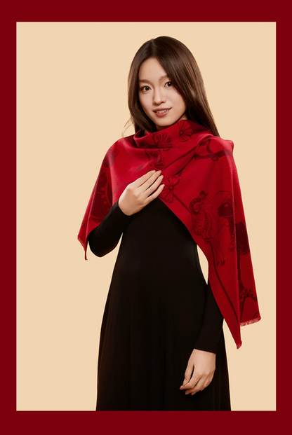 Fire Goat 2027 Three Goats Fortune Mulberry Silk Scarf