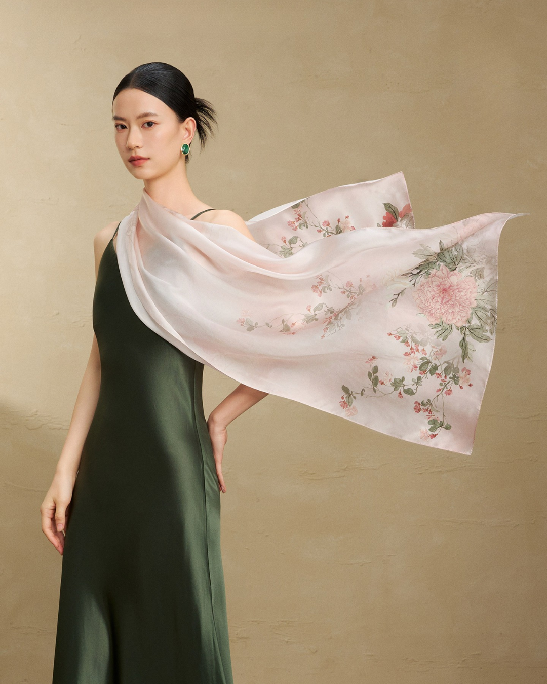 Flowers of the Twelve Months Mulberry Silk Scarf