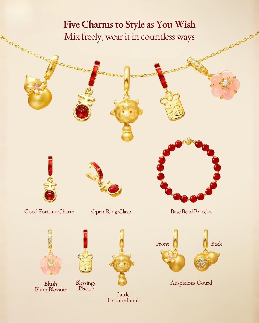 Fortune-Filled Fire Goat 2027 DIY Charm Bracelet
