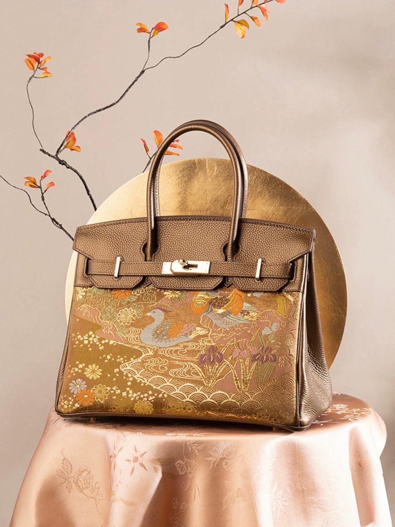 Tang Gold 28 Landscape Nishijin Brocade Tote (Special Invitation Only)