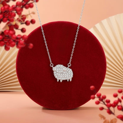 Fire Goat 2027 Zodiac Pavé Zirconia Necklace