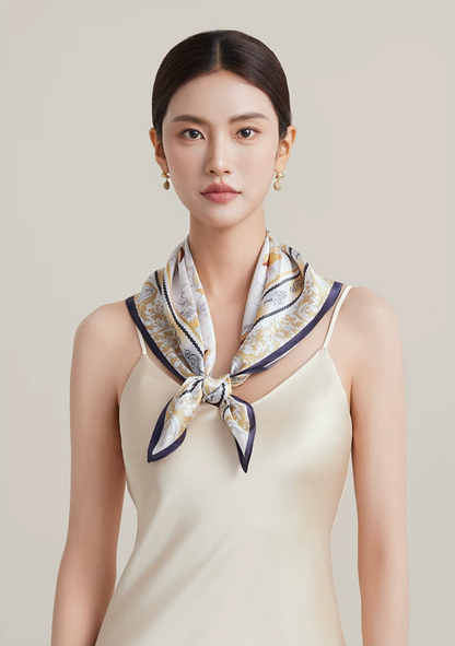 Garden Vignettes Printed Mulberry Silk Square Scarf