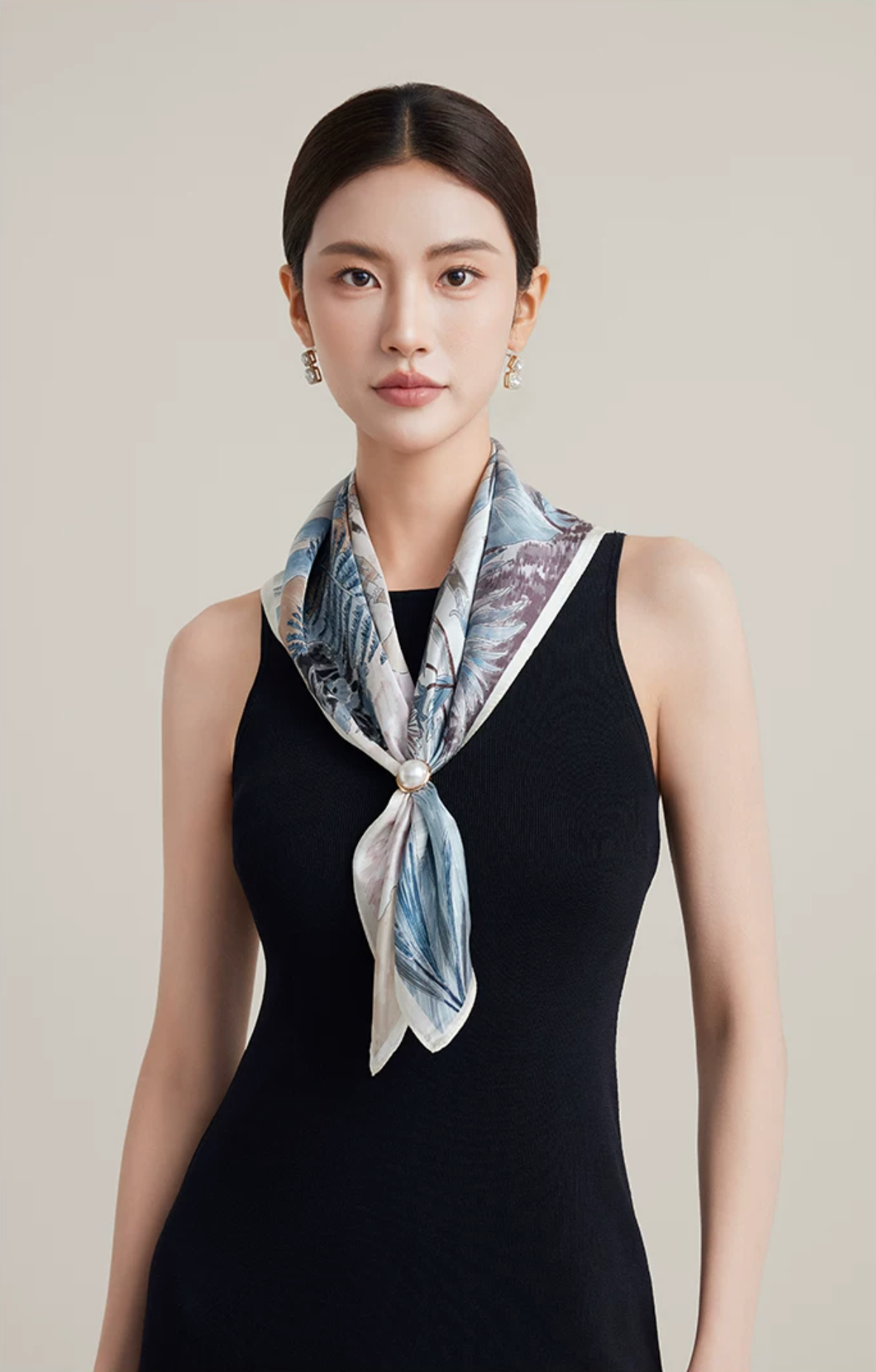 Garden Vignettes Printed Mulberry Silk Square Scarf