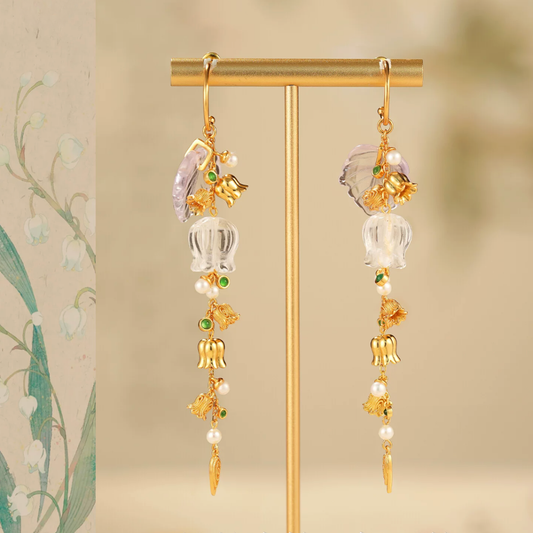 Gold Vermeil Lily of the Valley Bell Drop Earrings