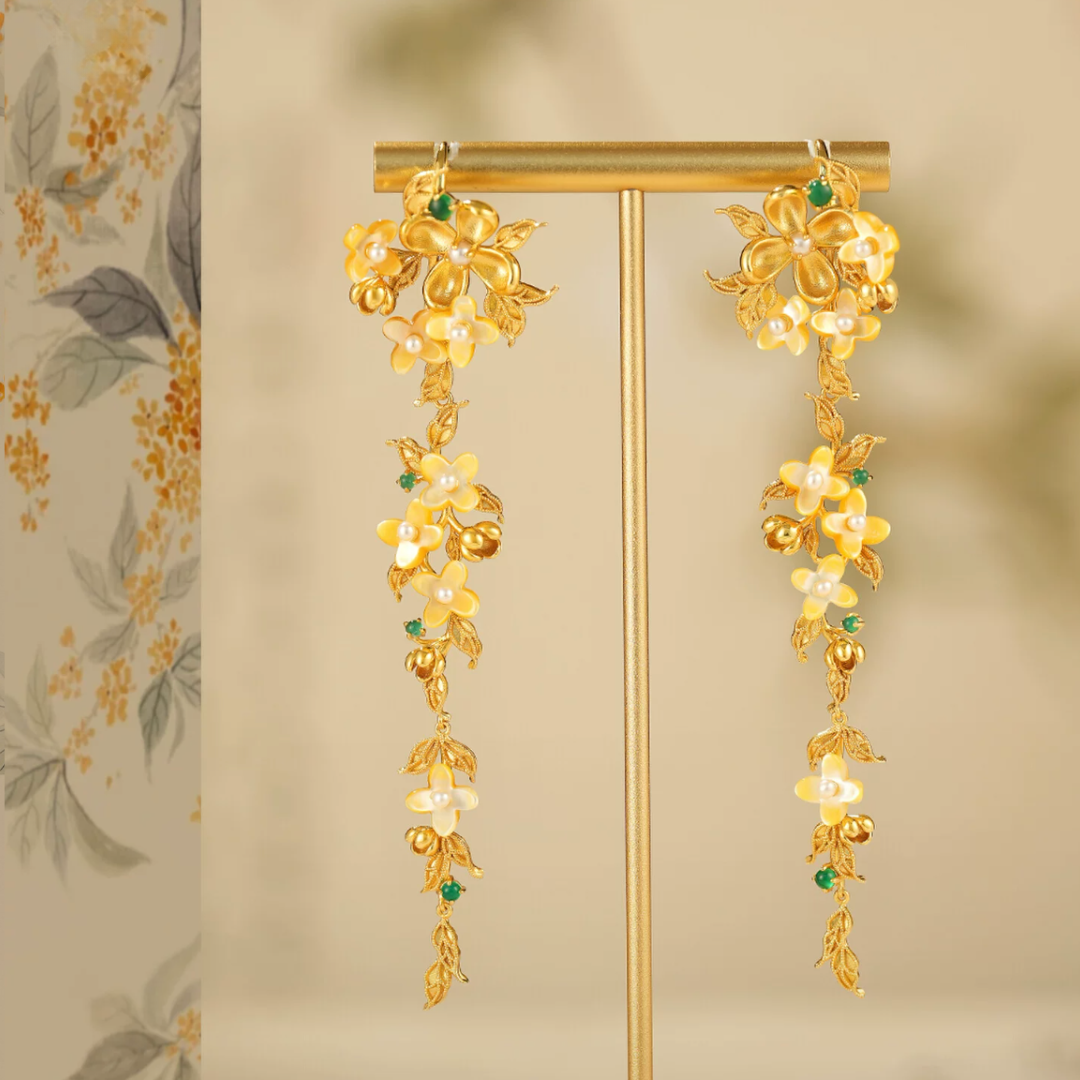 Gold Vermeil Osmanthus Bloom Drop Earrings