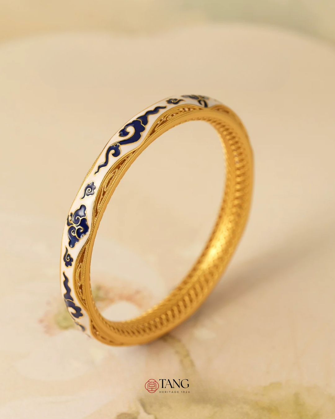 Gold Vermeil Auspicious Cloud Bangle