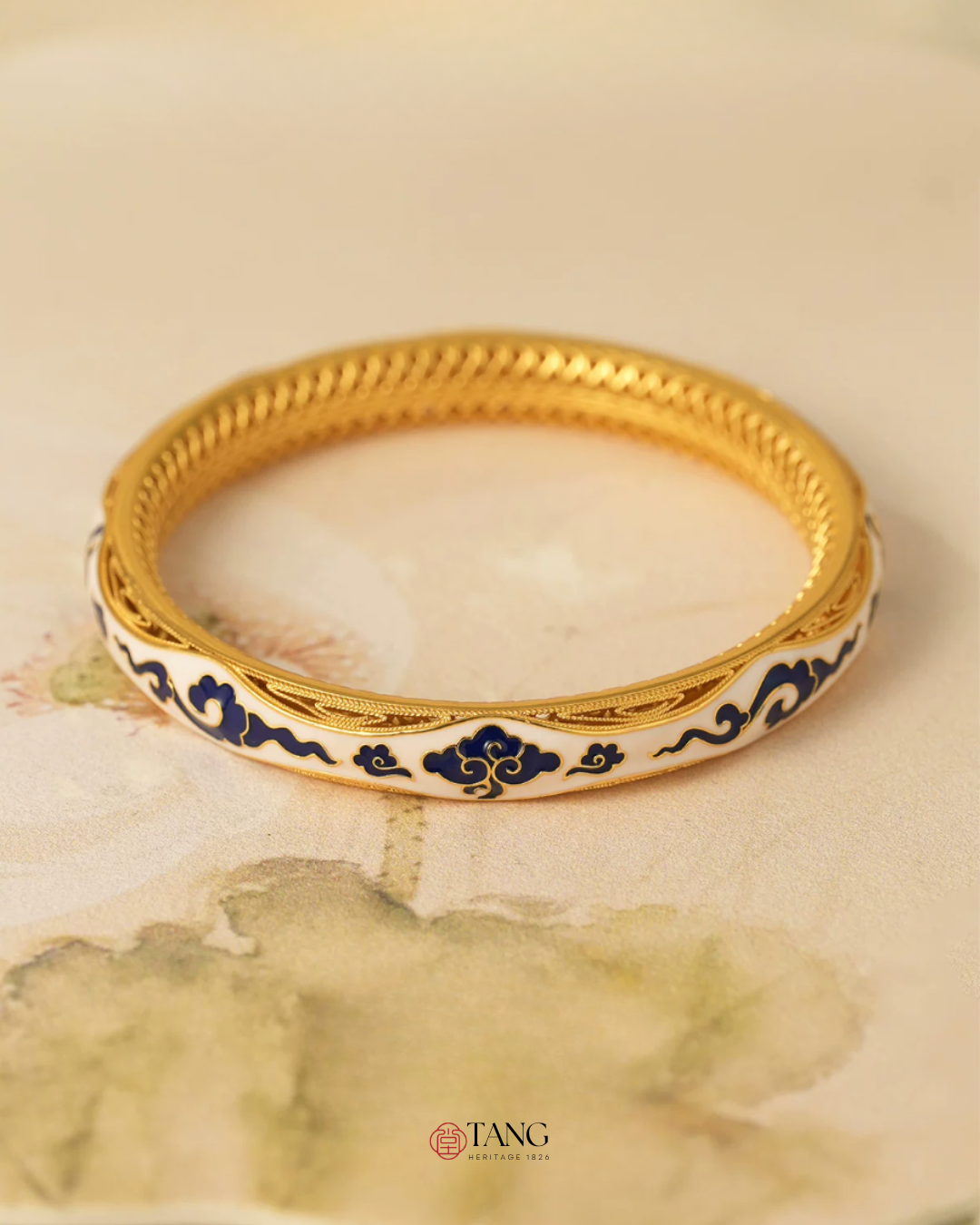 Gold Vermeil Auspicious Cloud Bangle
