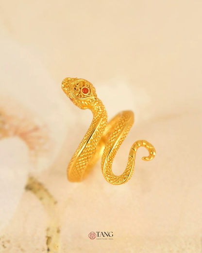 Gold Vermeil Auspicious Snake Ring