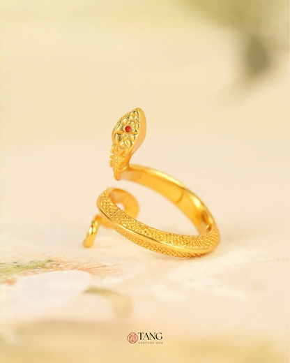 Gold Vermeil Auspicious Snake Ring