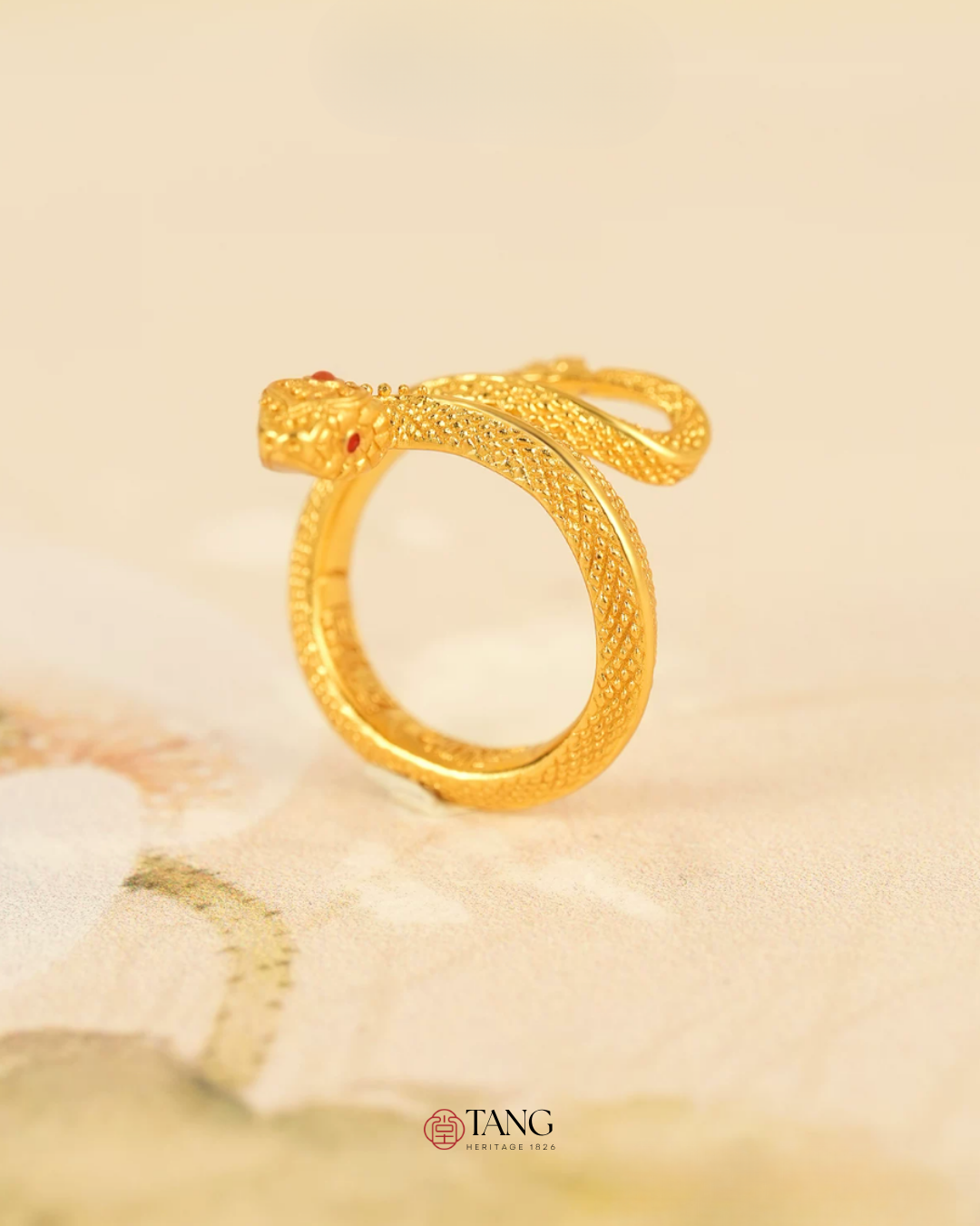 Gold Vermeil Auspicious Snake Ring