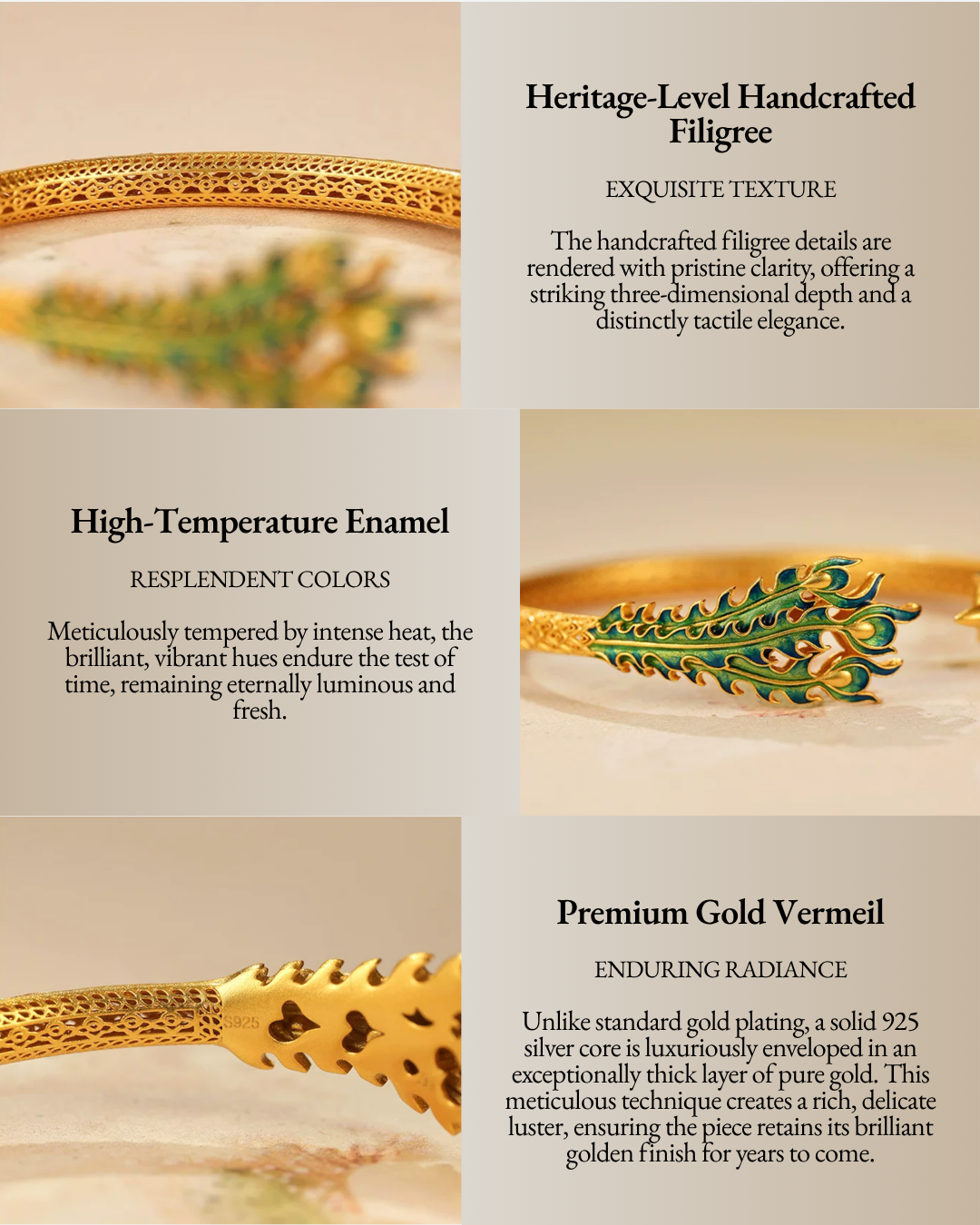 Gold Vermeil Azure Bird Bangle