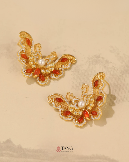 Gold Vermeil Butterfly Dance Pearl Earrings