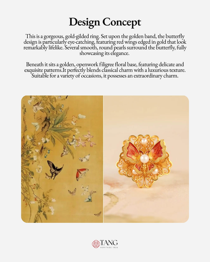 Gold Vermeil Butterfly Flower Ring