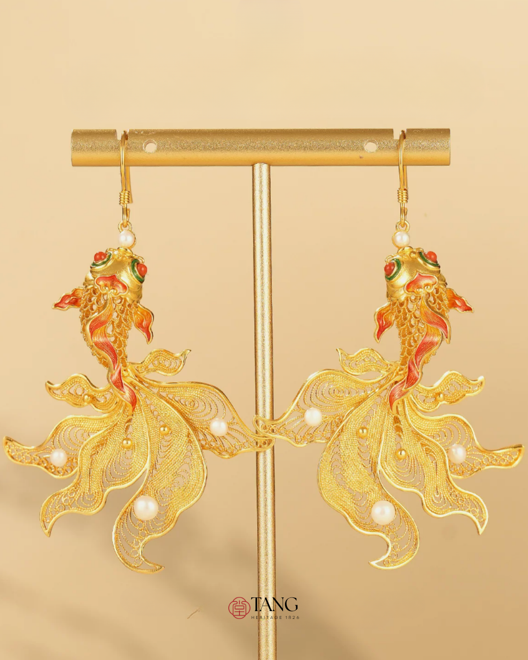 Gold Vermeil Butterfly Goldfish Earrings